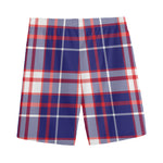 USA Patriotic Plaid Print Men's Sports Shorts