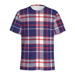USA Patriotic Plaid Print Men's Sports T-Shirt