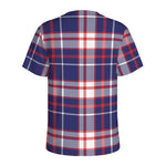 USA Patriotic Plaid Print Men's Sports T-Shirt