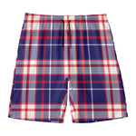 USA Patriotic Plaid Print Men's Swim Trunks