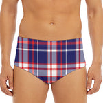 USA Patriotic Plaid Print Men's Triangle Swim Briefs
