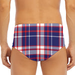 USA Patriotic Plaid Print Men's Triangle Swim Briefs