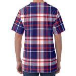 USA Patriotic Plaid Print Men's Velvet T-Shirt