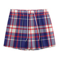 USA Patriotic Plaid Print Mesh Shorts
