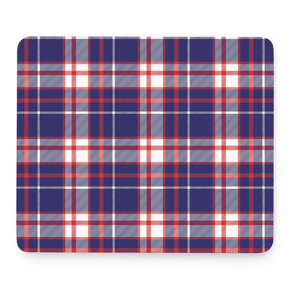 USA Patriotic Plaid Print Mouse Pad
