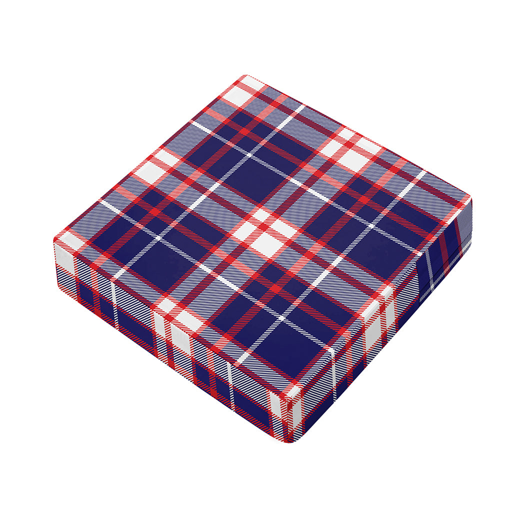 USA Patriotic Plaid Print Outdoor Seat Cushion Cover