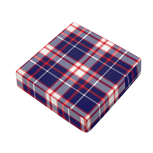 USA Patriotic Plaid Print Outdoor Seat Cushion Cover