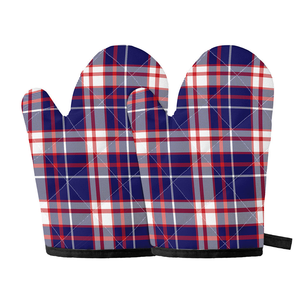 USA Patriotic Plaid Print Oven Mitts