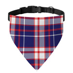 USA Patriotic Plaid Print Over The Collar Dog Bandana