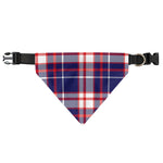 USA Patriotic Plaid Print Over The Collar Dog Bandana