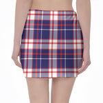 USA Patriotic Plaid Print Pencil Mini Skirt