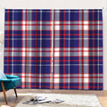 USA Patriotic Plaid Print Pencil Pleat Curtains
