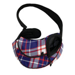 USA Patriotic Plaid Print Pet Sling Carrier