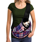 USA Patriotic Plaid Print Pet Sling Carrier