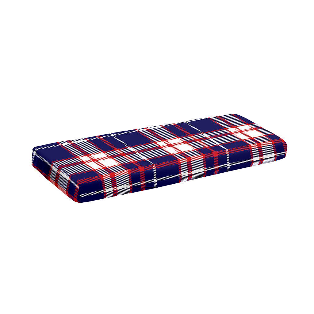 USA Patriotic Plaid Print Piano Keyboard Cover