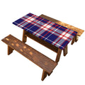 USA Patriotic Plaid Print Picnic Table Cover