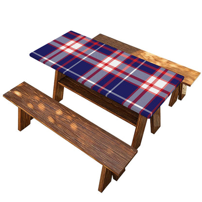 USA Patriotic Plaid Print Picnic Table Cover