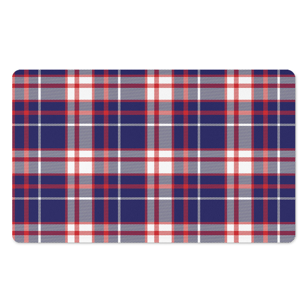 USA Patriotic Plaid Print Polyester Doormat