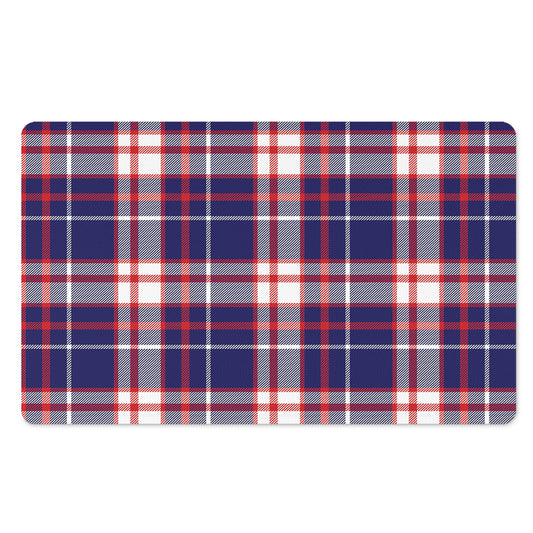 USA Patriotic Plaid Print Polyester Doormat