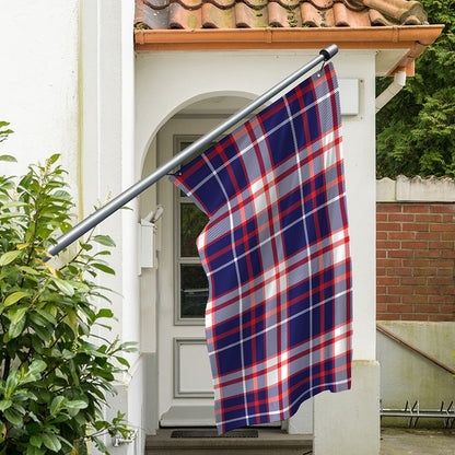 USA Patriotic Plaid Print Polyester Flag