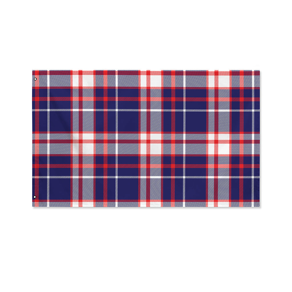 USA Patriotic Plaid Print Polyester Flag