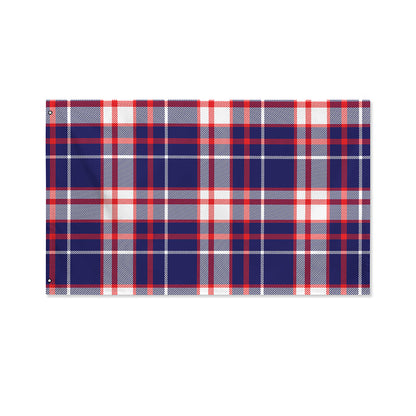 USA Patriotic Plaid Print Polyester Flag