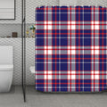 USA Patriotic Plaid Print Polyester Shower Curtain