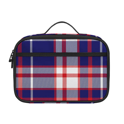 USA Patriotic Plaid Print Portable Lunch Bag