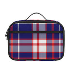 USA Patriotic Plaid Print Portable Lunch Bag
