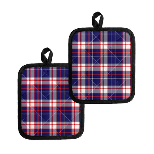 USA Patriotic Plaid Print Pot Holders