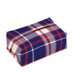 USA Patriotic Plaid Print Rectangle Tissue Box Cover
