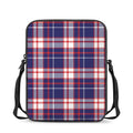 USA Patriotic Plaid Print Rectangular Crossbody Bag