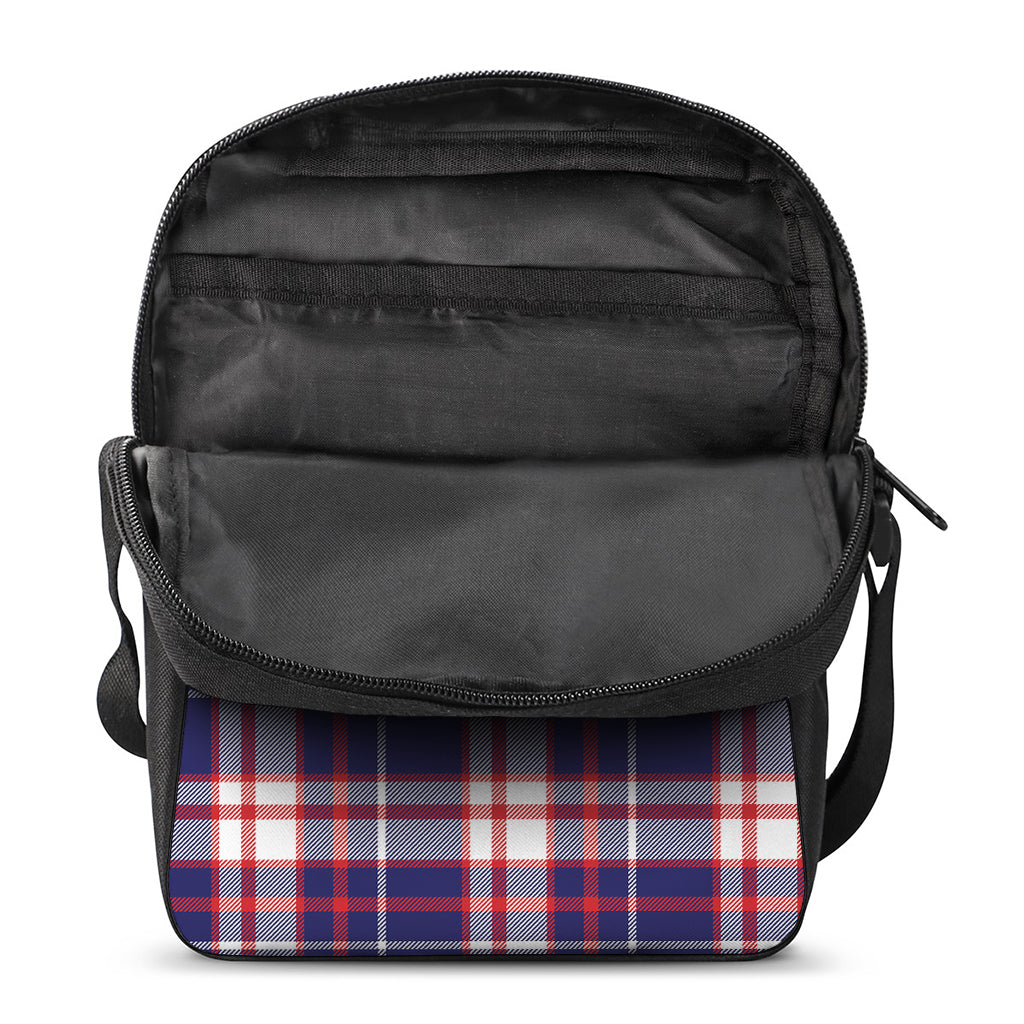USA Patriotic Plaid Print Rectangular Crossbody Bag