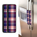 USA Patriotic Plaid Print Refrigerator Handle Covers