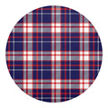 USA Patriotic Plaid Print Round Blanket