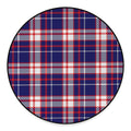 USA Patriotic Plaid Print Round Floor Mat
