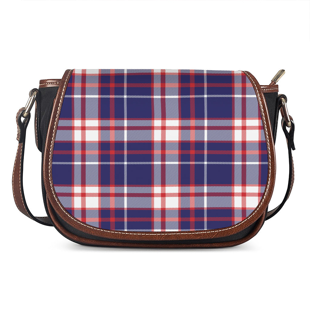 USA Patriotic Plaid Print Saddle Bag