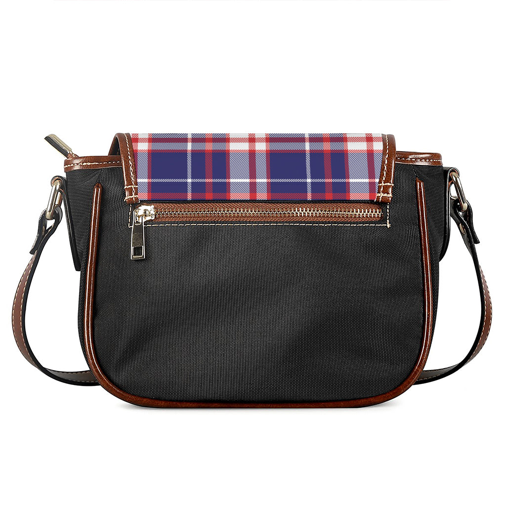 USA Patriotic Plaid Print Saddle Bag