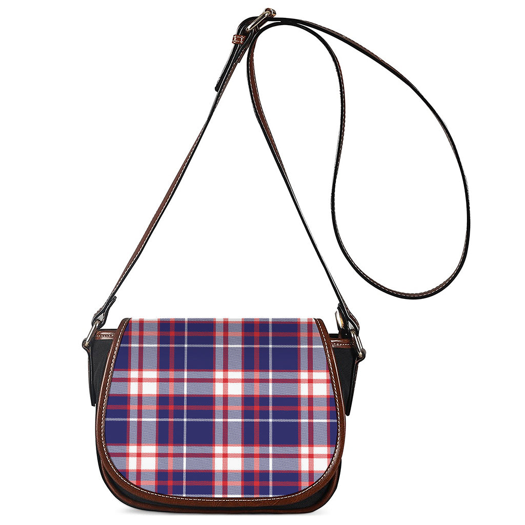 USA Patriotic Plaid Print Saddle Bag