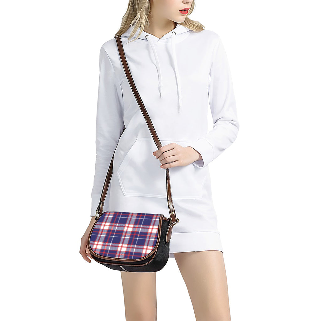USA Patriotic Plaid Print Saddle Bag