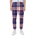 USA Patriotic Plaid Print Joggers