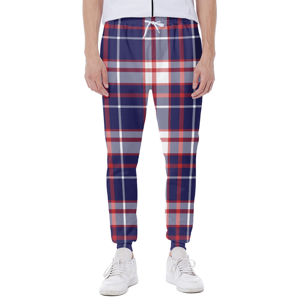 USA Patriotic Plaid Print Scuba Joggers