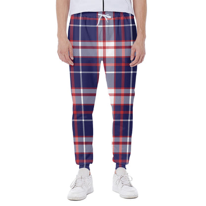 USA Patriotic Plaid Print Scuba Joggers