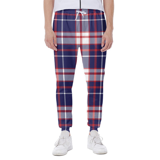 USA Patriotic Plaid Print Scuba Joggers