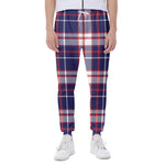 USA Patriotic Plaid Print Scuba Joggers