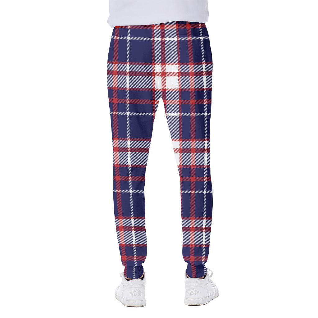 USA Patriotic Plaid Print Scuba Joggers