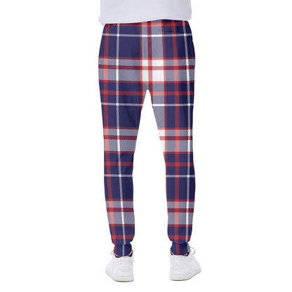 USA Patriotic Plaid Print Scuba Joggers