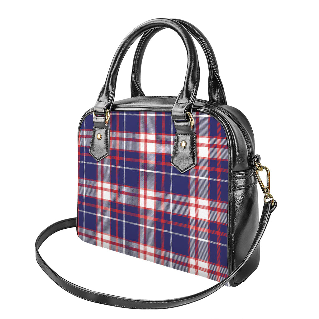USA Patriotic Plaid Print Shoulder Handbag