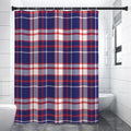 USA Patriotic Plaid Print Shower Curtain