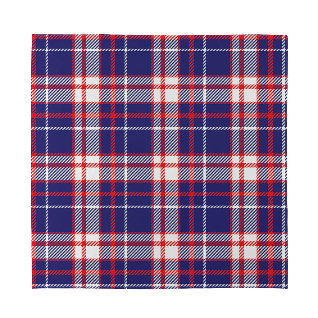 USA Patriotic Plaid Print Silk Bandana